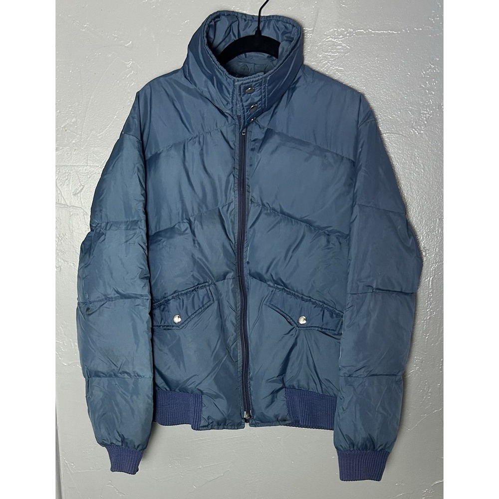 Vintage Blue Down And Feather Le Jacket‎ Size Med. Made In Korea Men Or Women's